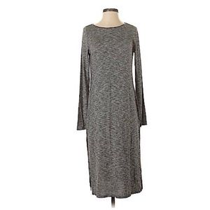 WHBM Gray Dress with Faux Leather Trim